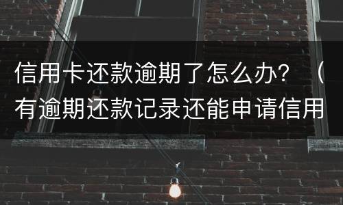 信用卡还款逾期了怎么办？（有逾期还款记录还能申请信用卡吗）