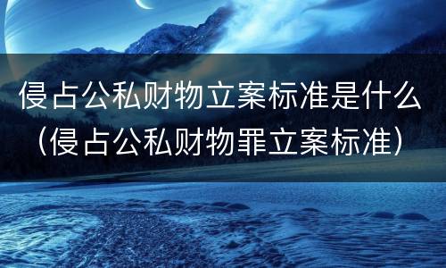 侵占公私财物立案标准是什么（侵占公私财物罪立案标准）