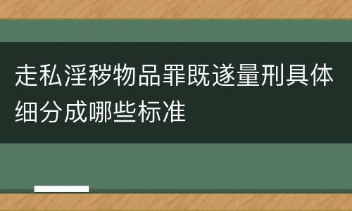 走私淫秽物品罪既遂量刑具体细分成哪些标准