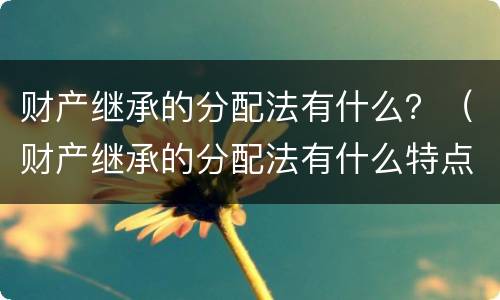 财产继承的分配法有什么？（财产继承的分配法有什么特点）