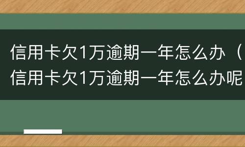 信用卡欠1万逾期一年怎么办（信用卡欠1万逾期一年怎么办呢）