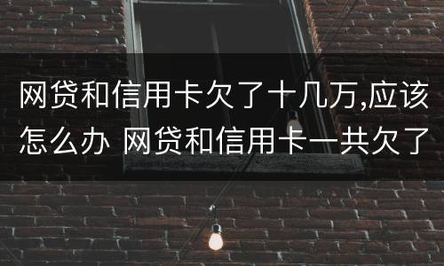 网贷和信用卡欠了十几万,应该怎么办 网贷和信用卡一共欠了,10万 怎么办