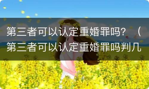 第三者可以认定重婚罪吗？（第三者可以认定重婚罪吗判几年）