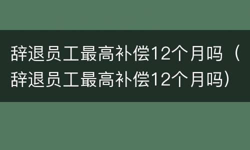 辞退员工最高补偿12个月吗（辞退员工最高补偿12个月吗）