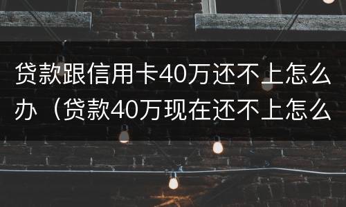 贷款跟信用卡40万还不上怎么办（贷款40万现在还不上怎么办）