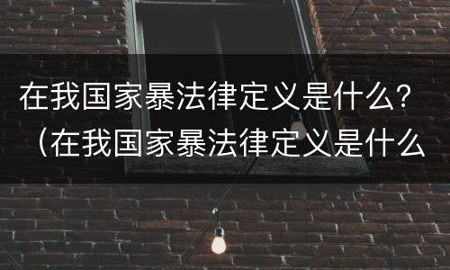在我国家暴法律定义是什么？（在我国家暴法律定义是什么意思）