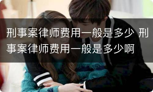 刑事案律师费用一般是多少 刑事案律师费用一般是多少啊