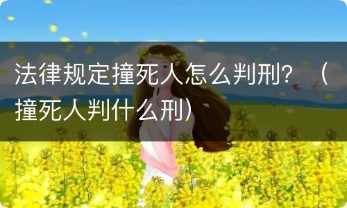 法律规定撞死人怎么判刑？（撞死人判什么刑）
