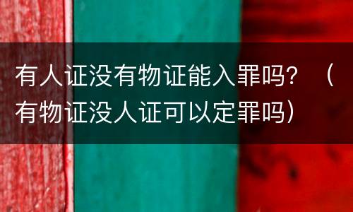 有人证没有物证能入罪吗？（有物证没人证可以定罪吗）