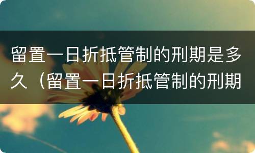 留置一日折抵管制的刑期是多久（留置一日折抵管制的刑期多少日）