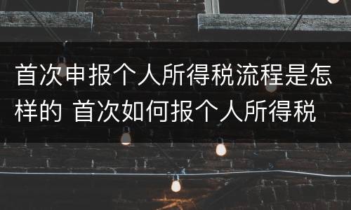 首次申报个人所得税流程是怎样的 首次如何报个人所得税