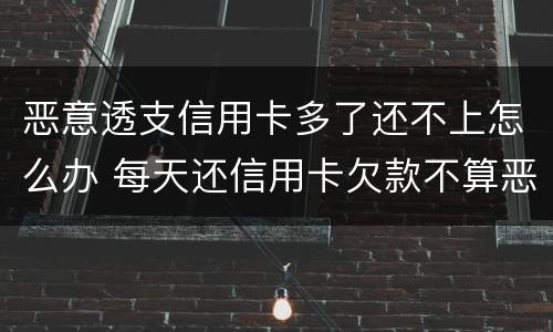 恶意透支信用卡多了还不上怎么办 每天还信用卡欠款不算恶意透支吧