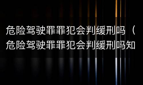 危险驾驶罪罪犯会判缓刑吗（危险驾驶罪罪犯会判缓刑吗知乎）