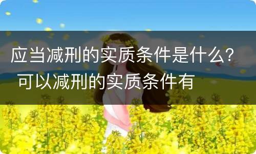 应当减刑的实质条件是什么？ 可以减刑的实质条件有