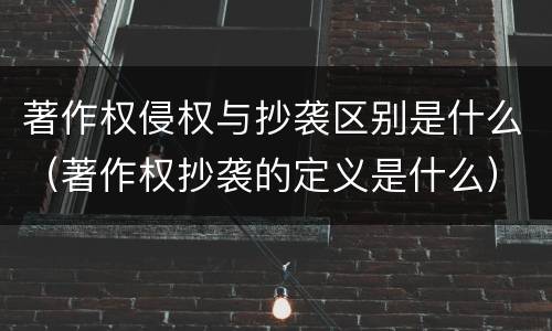 著作权侵权与抄袭区别是什么（著作权抄袭的定义是什么）