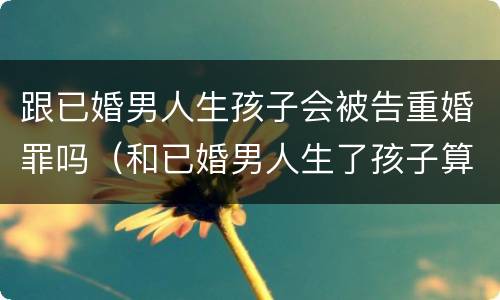 跟已婚男人生孩子会被告重婚罪吗（和已婚男人生了孩子算重婚罪吗）
