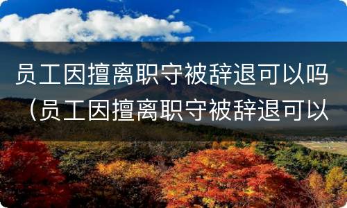 员工因擅离职守被辞退可以吗（员工因擅离职守被辞退可以吗怎么赔偿）