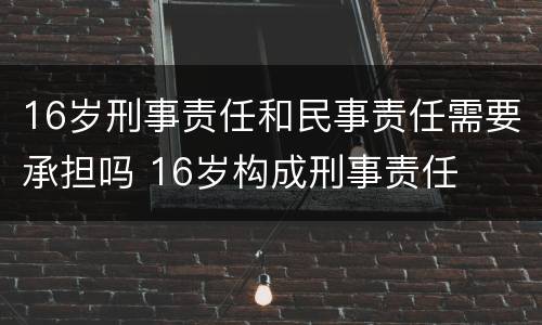 16岁刑事责任和民事责任需要承担吗 16岁构成刑事责任