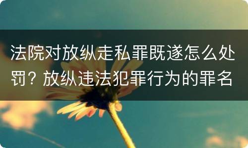 法院对放纵走私罪既遂怎么处罚? 放纵违法犯罪行为的罪名
