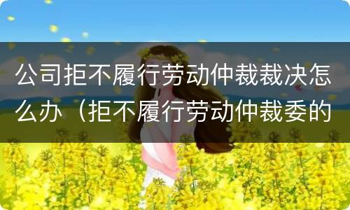 公司拒不履行劳动仲裁裁决怎么办（拒不履行劳动仲裁委的裁决）
