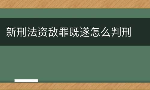 新刑法资敌罪既遂怎么判刑