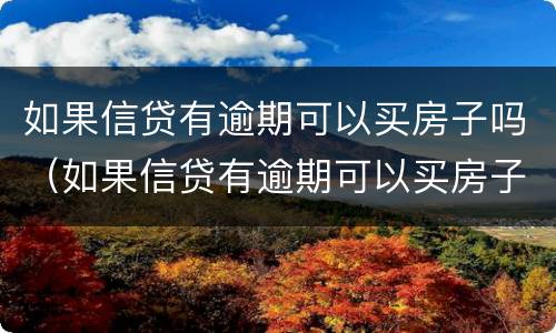 如果信贷有逾期可以买房子吗（如果信贷有逾期可以买房子吗怎么办）