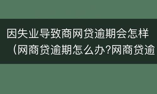 因失业导致商网贷逾期会怎样（网商贷逾期怎么办?网商贷逾期会被起诉吗）