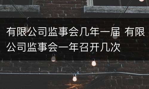 有限公司监事会几年一届 有限公司监事会一年召开几次