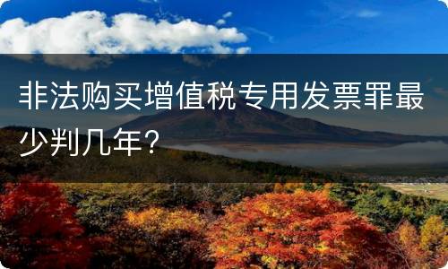 非法购买增值税专用发票罪最少判几年?