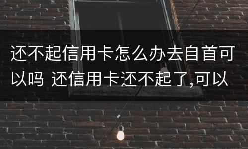 还不起信用卡怎么办去自首可以吗 还信用卡还不起了,可以去公安局自首不