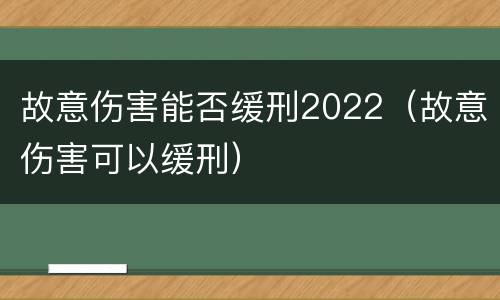 故意伤害能否缓刑2022（故意伤害可以缓刑）