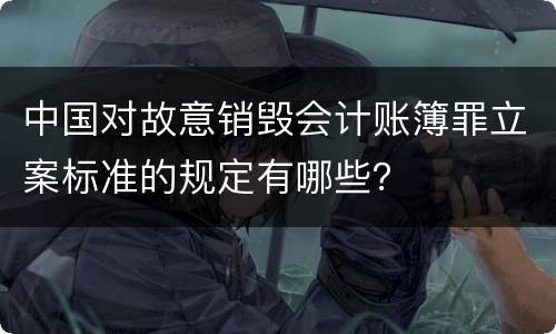 中国对故意销毁会计账簿罪立案标准的规定有哪些？