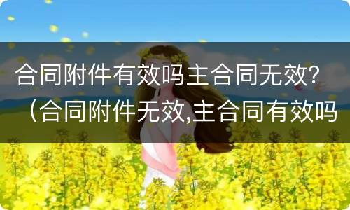 合同附件有效吗主合同无效？（合同附件无效,主合同有效吗）