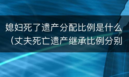媳妇死了遗产分配比例是什么（丈夫死亡遗产继承比例分别是多少）
