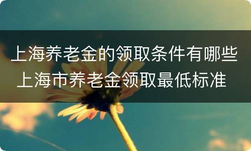 上海养老金的领取条件有哪些 上海市养老金领取最低标准