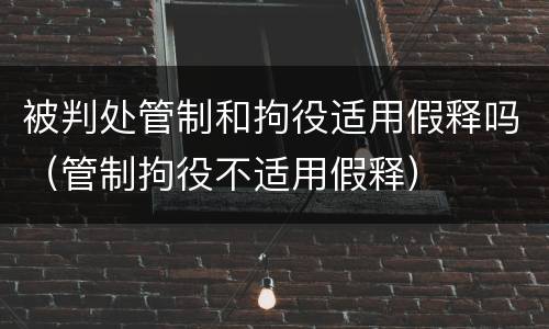 被判处管制和拘役适用假释吗（管制拘役不适用假释）