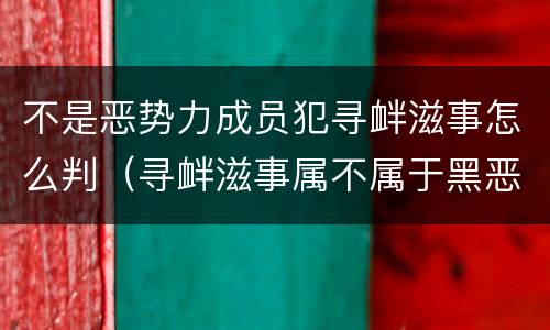不是恶势力成员犯寻衅滋事怎么判（寻衅滋事属不属于黑恶势力）