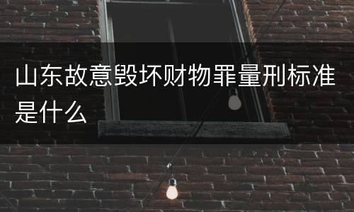 山东故意毁坏财物罪量刑标准是什么