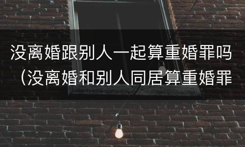 没离婚跟别人一起算重婚罪吗（没离婚和别人同居算重婚罪吗）