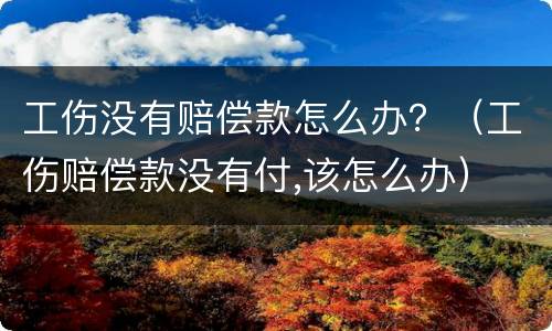工伤没有赔偿款怎么办？（工伤赔偿款没有付,该怎么办）