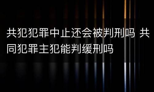 共犯犯罪中止还会被判刑吗 共同犯罪主犯能判缓刑吗