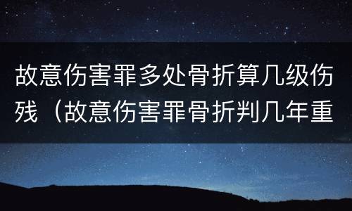 故意伤害罪多处骨折算几级伤残（故意伤害罪骨折判几年重伤）
