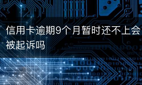 信用卡逾期9个月暂时还不上会被起诉吗
