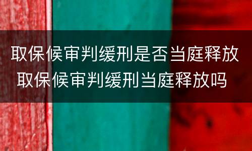 取保候审判缓刑是否当庭释放 取保候审判缓刑当庭释放吗
