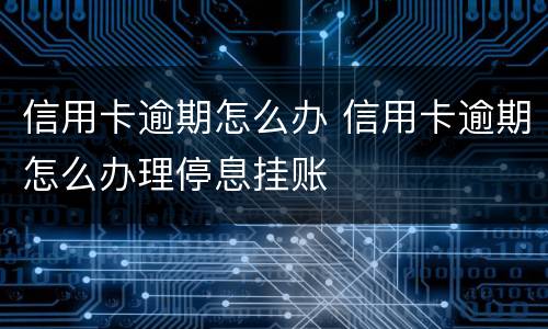 信用卡逾期怎么办 信用卡逾期怎么办理停息挂账