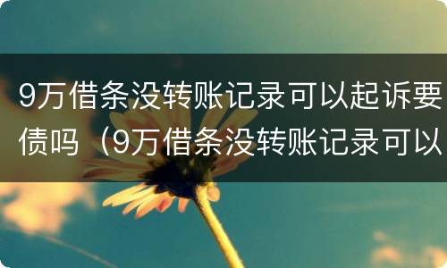 9万借条没转账记录可以起诉要债吗（9万借条没转账记录可以起诉要债吗有效吗）