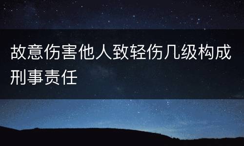 故意伤害他人致轻伤几级构成刑事责任