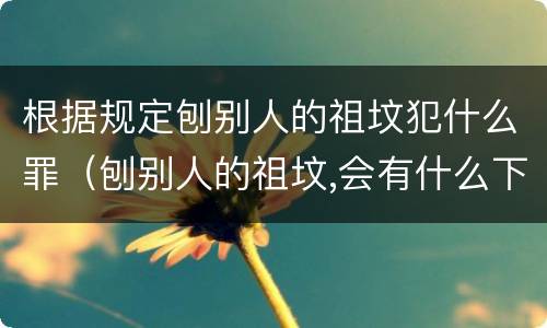 根据规定刨别人的祖坟犯什么罪（刨别人的祖坟,会有什么下场）