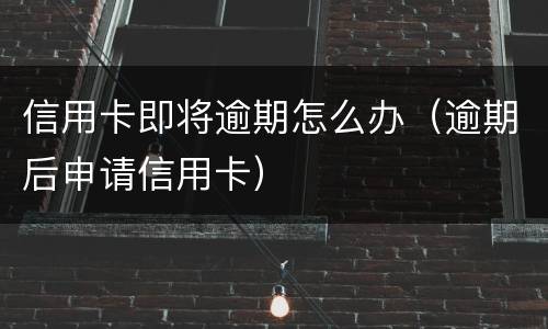 信用卡即将逾期怎么办（逾期后申请信用卡）