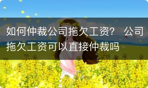 如何仲裁公司拖欠工资？ 公司拖欠工资可以直接仲裁吗